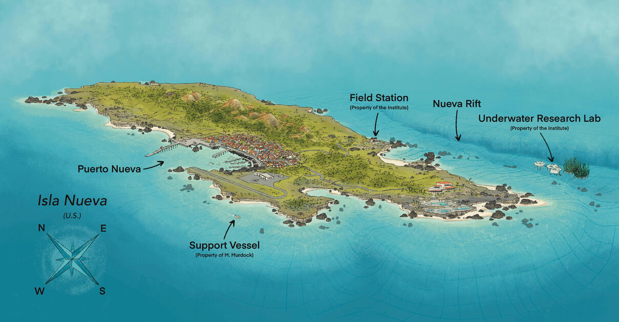 Map of Isla Nueva, Original Story, 2024, digital