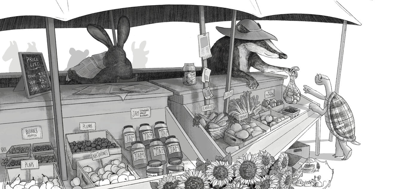 A Day at the Market, 2025, digital